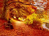 A Wooded Path In Autumn
